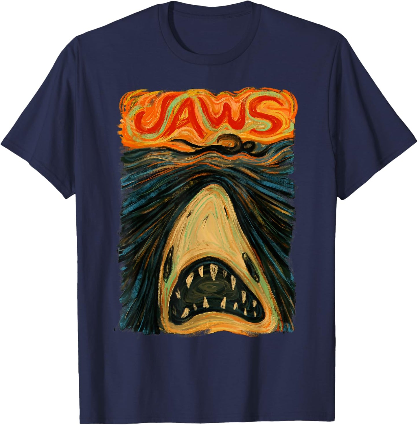 Jaws Scream Portrait T-Shirt - T-Shirt | Navy
