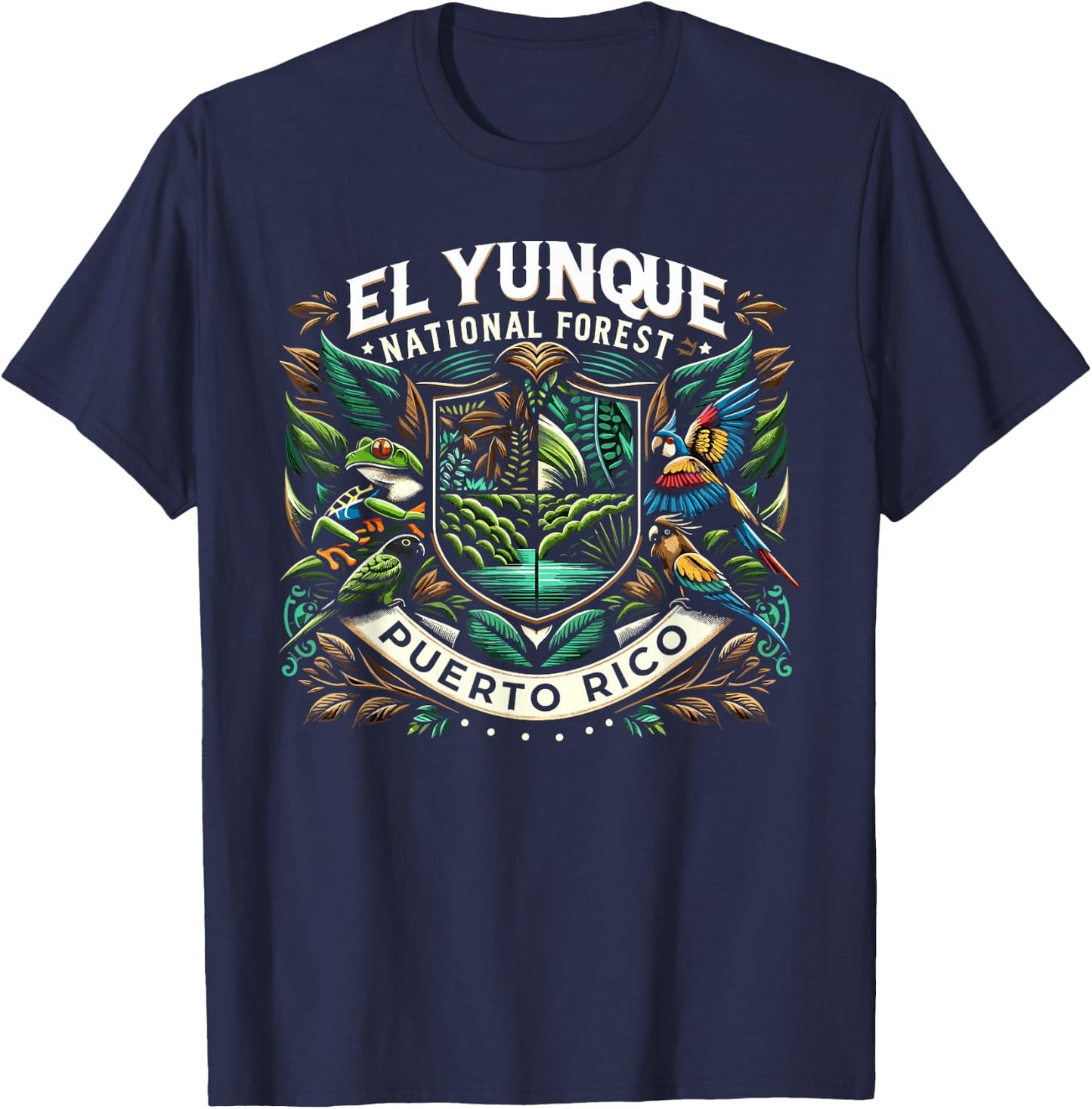 El Yunque National Forest Shirt Wildlife Puerto Rico T-Shirt - T-Shirt | Navy