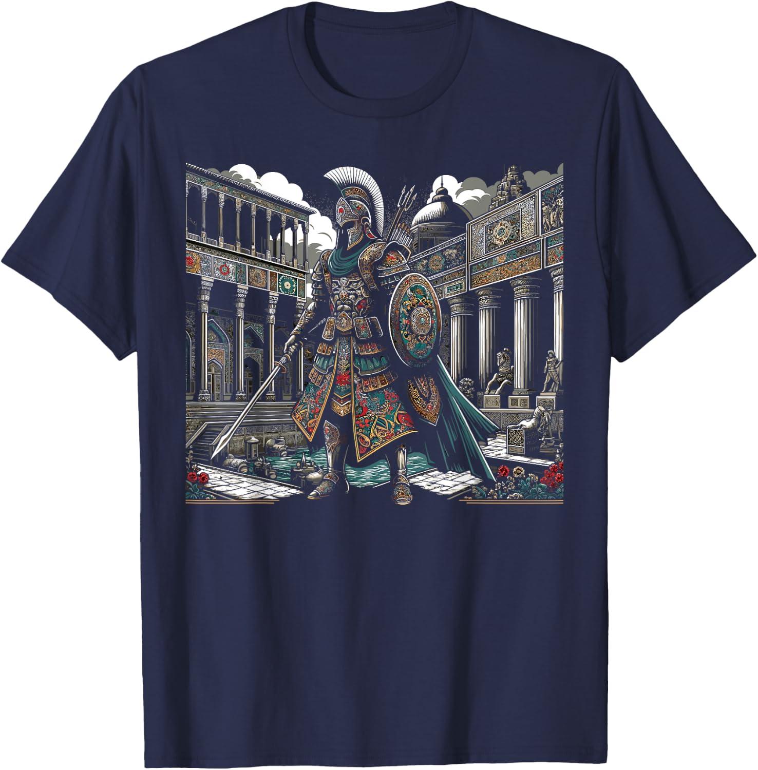 Persian Immortal Achaemenid Empire Persian Warrior T-Shirt - T-Shirt | Navy