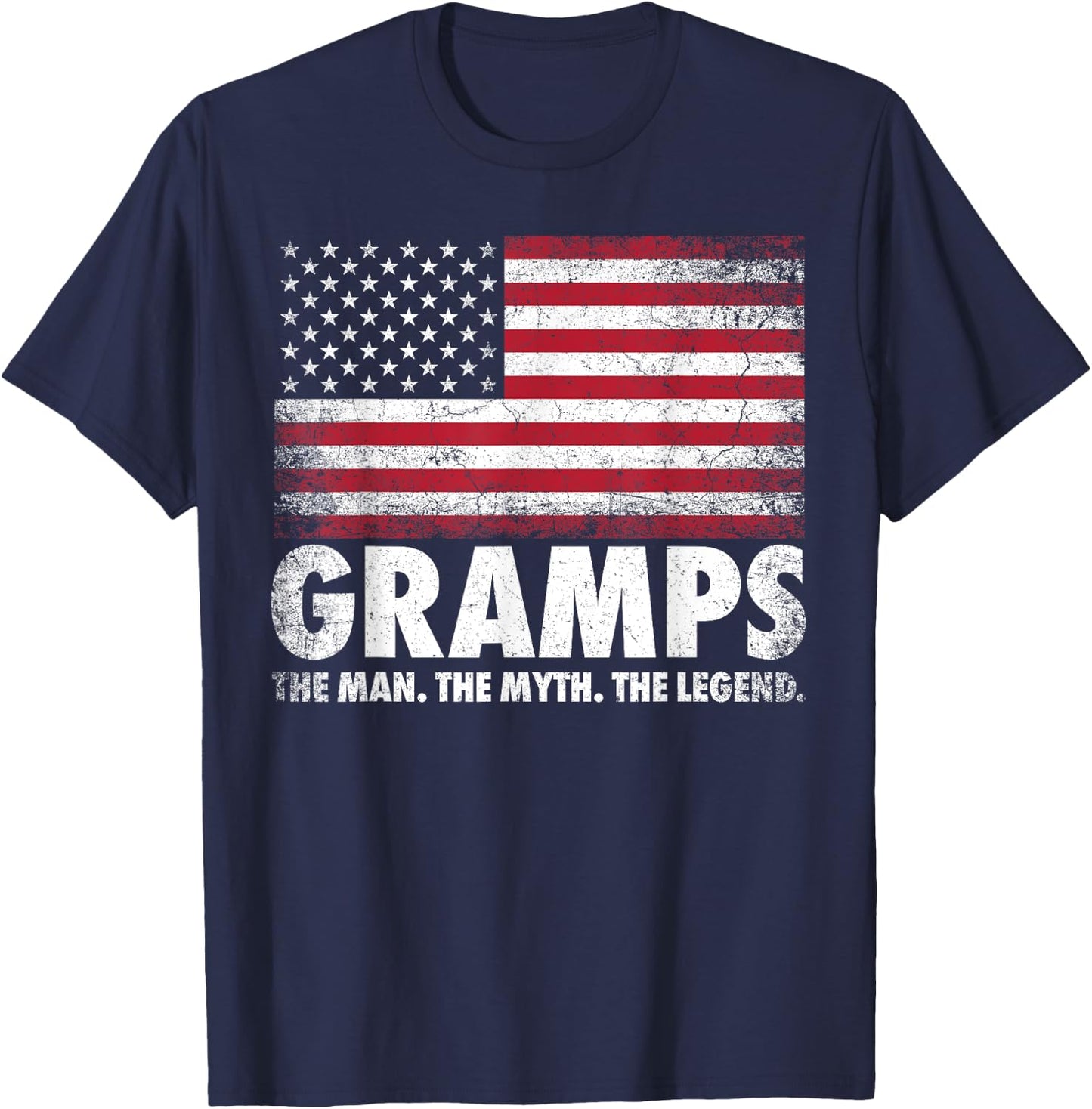 Gramps The Man Myth Legend Father's Day 4th of July Grandpa T-Shirt - T-Shirt | Navy