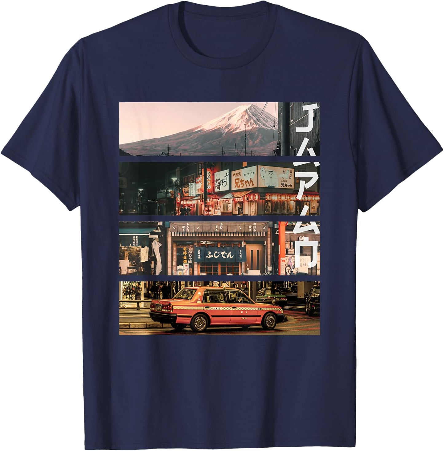 Aesthetic Style Vaporwave Japan 80s 90s Tokyo Osaka Street T-Shirt - T-Shirt | Navy