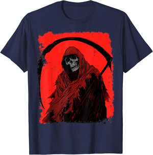 Red Grim Reaper T-Shirt - T-Shirt | Navy