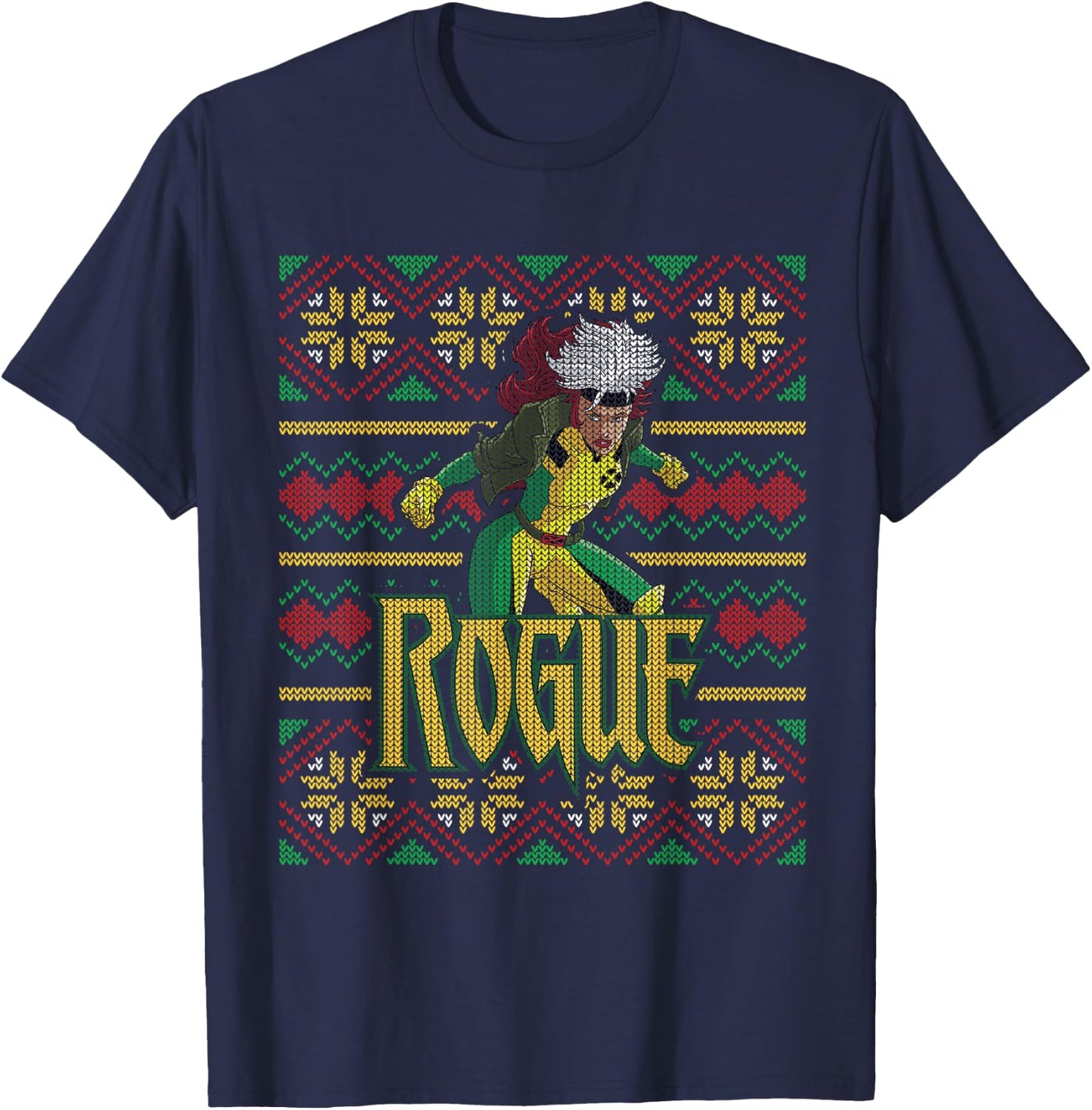 Marvel X-Men Rogue Holiday Sweater T-Shirt - T-Shirt | Navy