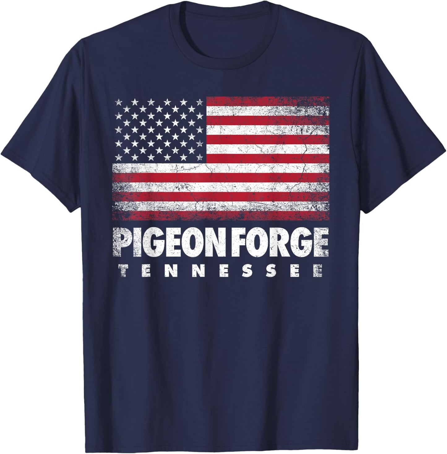 Pigeon Forge Tennessee 4th of July American Flag USA America T-Shirt - T-Shirt | Navy