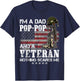 I'm A Dad Pop-Pop And A Veteran Nothing Scares Me T-Shirt - T-Shirt | Navy
