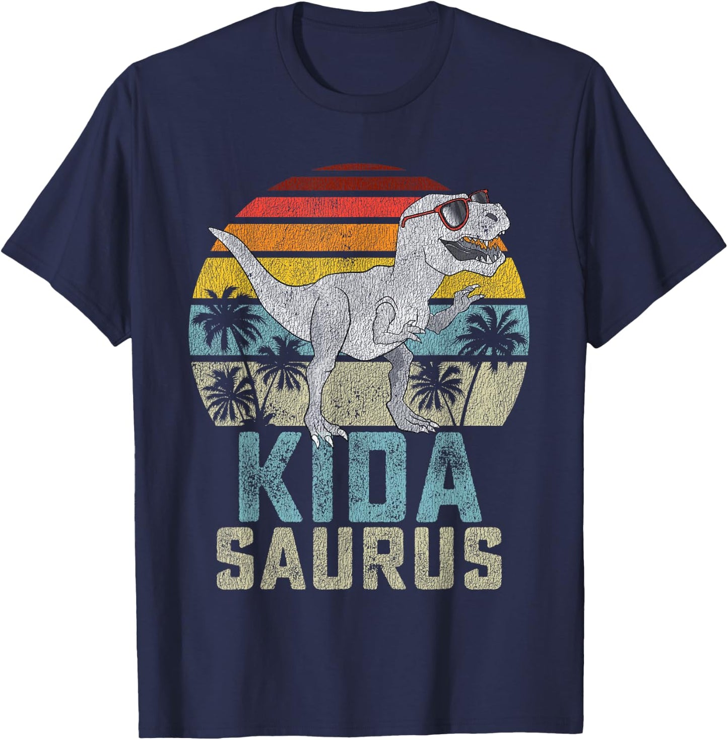 Kidasaurus T Rex Dinosaur Kid Saurus Family Matching T-Shirt - T-Shirt | Navy