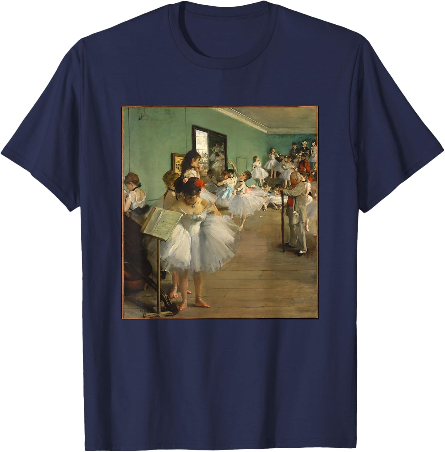 Edgar Degas The Dance Class Ballet Impressionism Art T-Shirt - T-Shirt | Navy