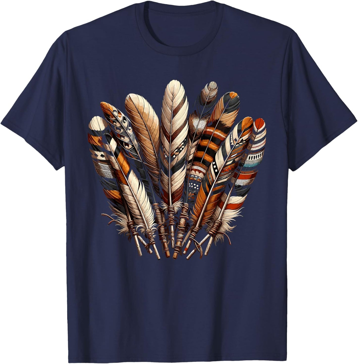 Southwest Native American Indian Feather T-Shirt - T-Shirt | Navy
