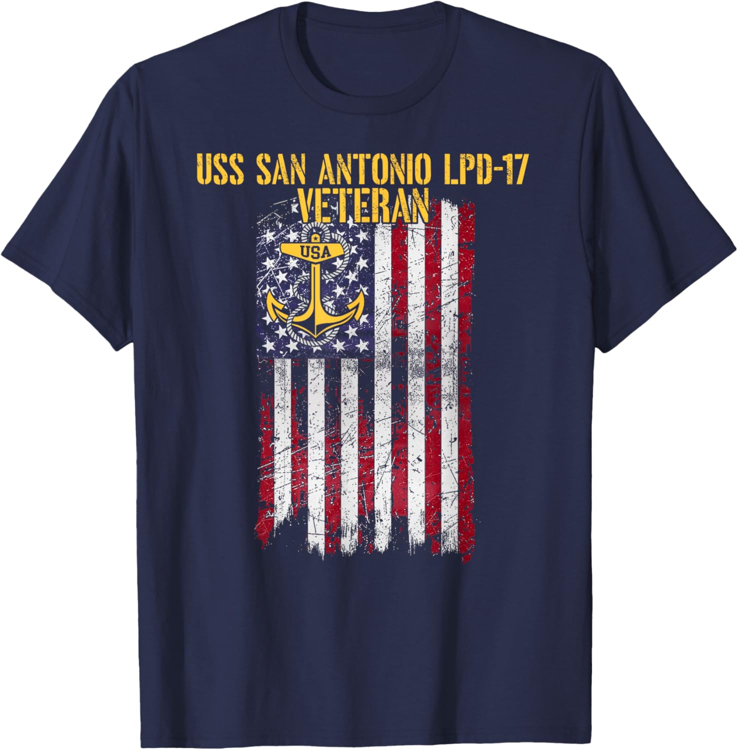 USS San Antonio LPD-17 Amphibious Transport Dock Veteran T-Shirt - T-Shirt | Navy