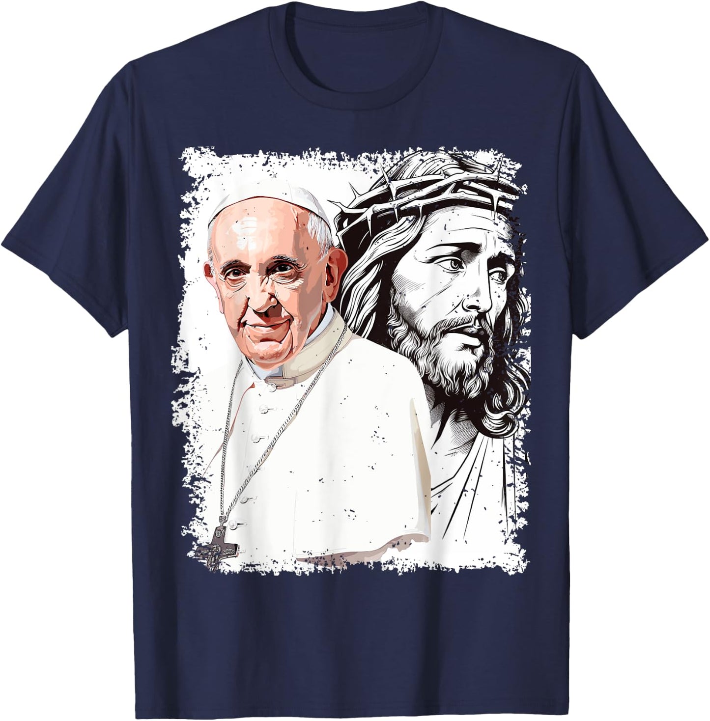 Pope Francis Jesus T-Shirt - T-Shirt | Navy