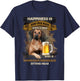 Happiness Is An Old Man With A Beer Rhodesian Ridgeback T-Shirt - T-Shirt | Navy