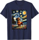 Dachshund Dog Van Gogh Starry Night Painting Men Women Girls Kids T-Shirt - T-Shirt | Navy