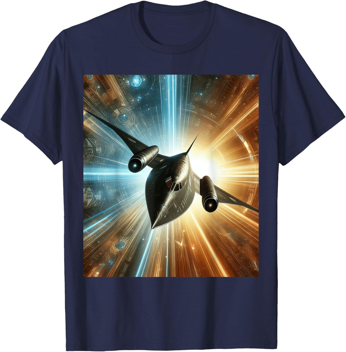 SR-71 Blackbird Blueprint Air Force Military Jet T-Shirt - T-Shirt | Navy