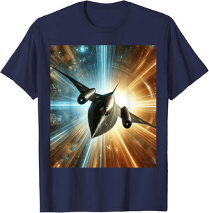 SR-71 Blackbird Blueprint Air Force Military Jet T-Shirt - T-Shirt | Navy