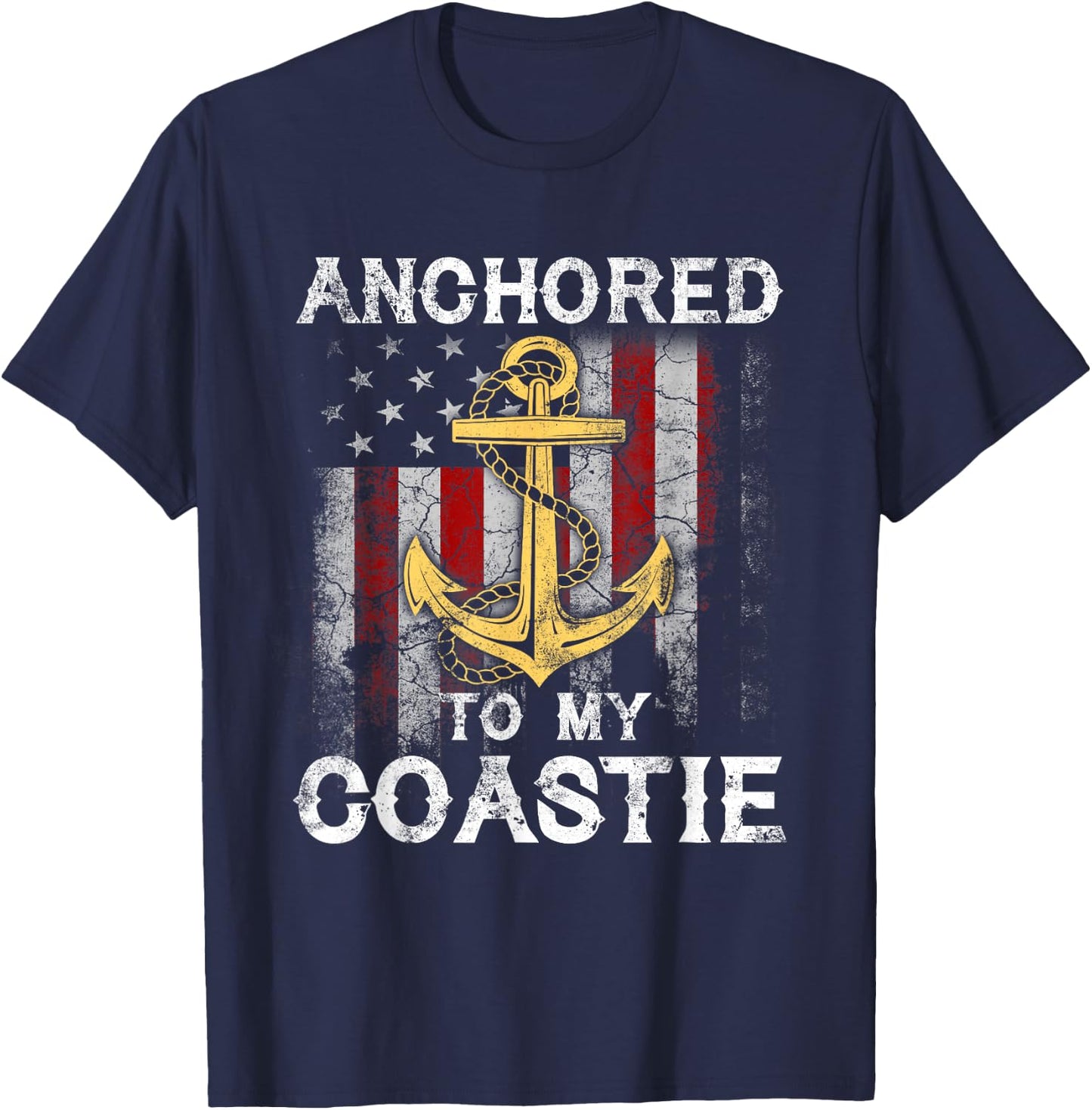US Coast Guard Veteran Coastie Wife USCG Veteran Flag T-Shirt - T-Shirt | Navy