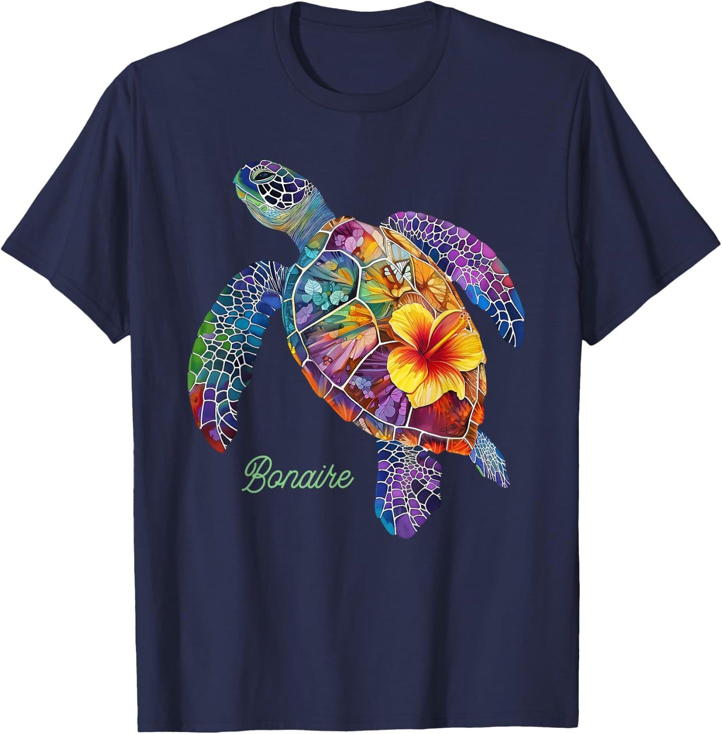 Bonaire Sea Turtle Scuba Dive Ocean Vintage T-Shirt - T-Shirt | Navy