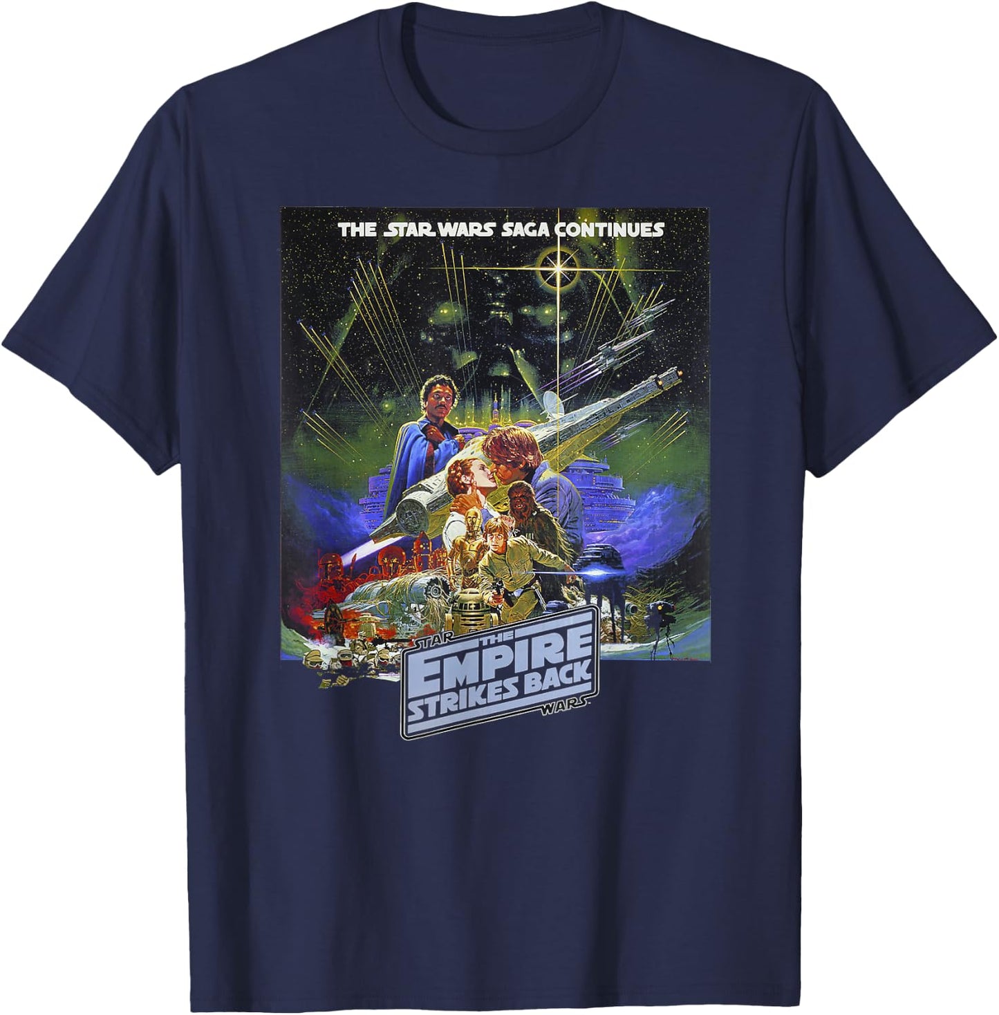 Star Wars: The Empire Strikes Back 40 Years Poster T-Shirt - T-Shirt | Navy