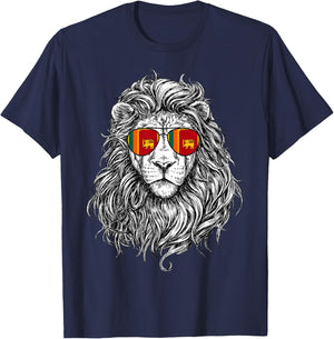 Sri Lanka Flag Lion Sunglasses Sri Lanka Gift Love Sri Lanka T-Shirt - T-Shirt | Navy