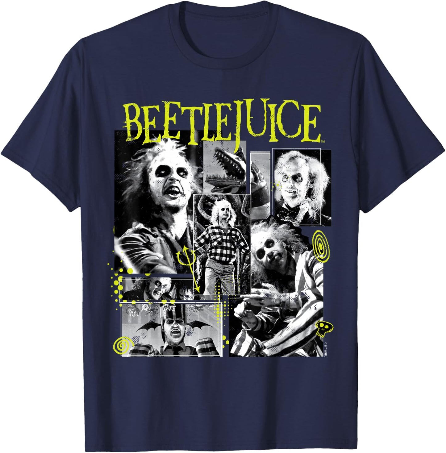 Beetlejuice - Character Collage T-Shirt - T-Shirt | Navy