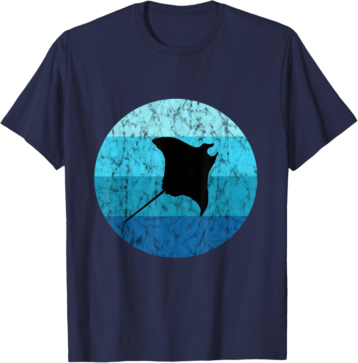 Manta Stingray Retro Vintage Ocean Sea Creatures T-Shirt - T-Shirt | Navy