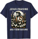 Jesus Praising and Farm Raising Chicken Farmer Christian T-Shirt - T-Shirt | Navy