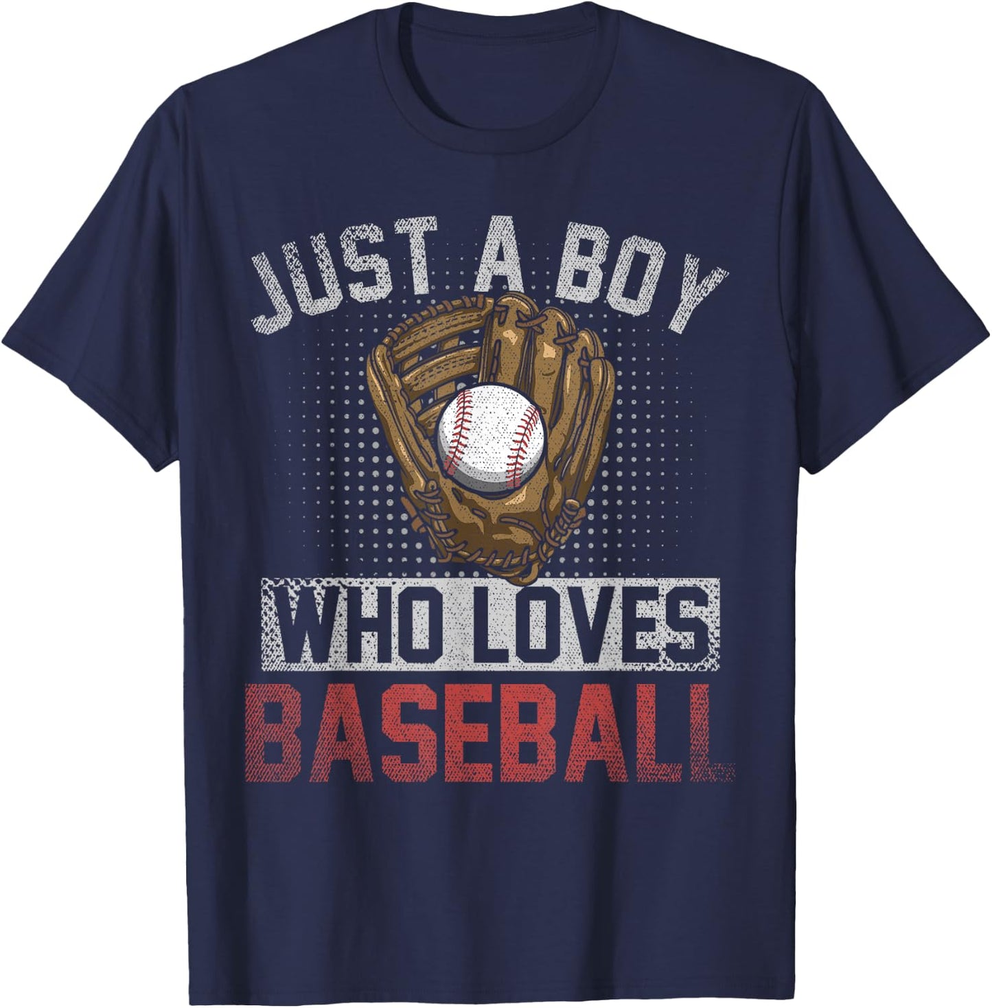 Just A Boy Who Loves Baseball Fan Pitcher Boys Baseball T-Shirt - T-Shirt | Navy