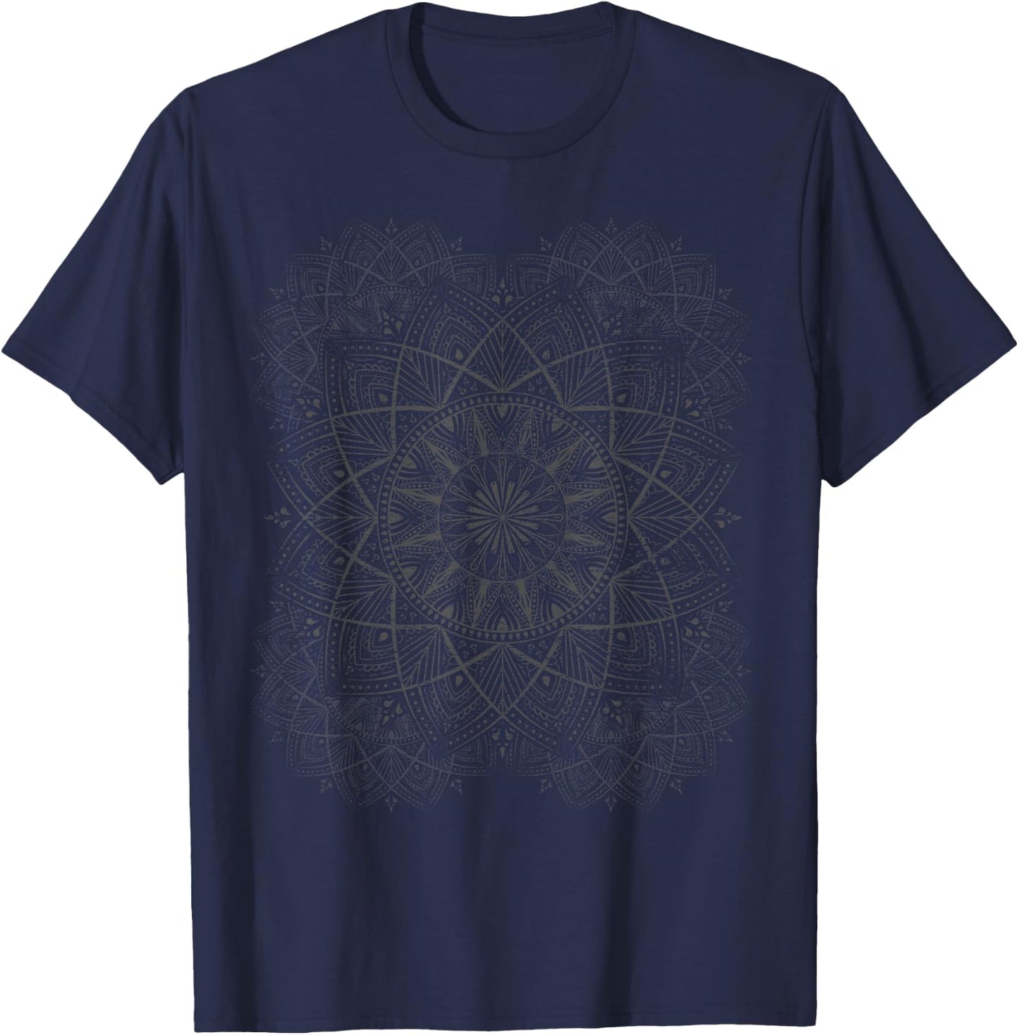 Yoga Teacher Peace Hippie Gift Mandala T-Shirt - T-Shirt | Navy