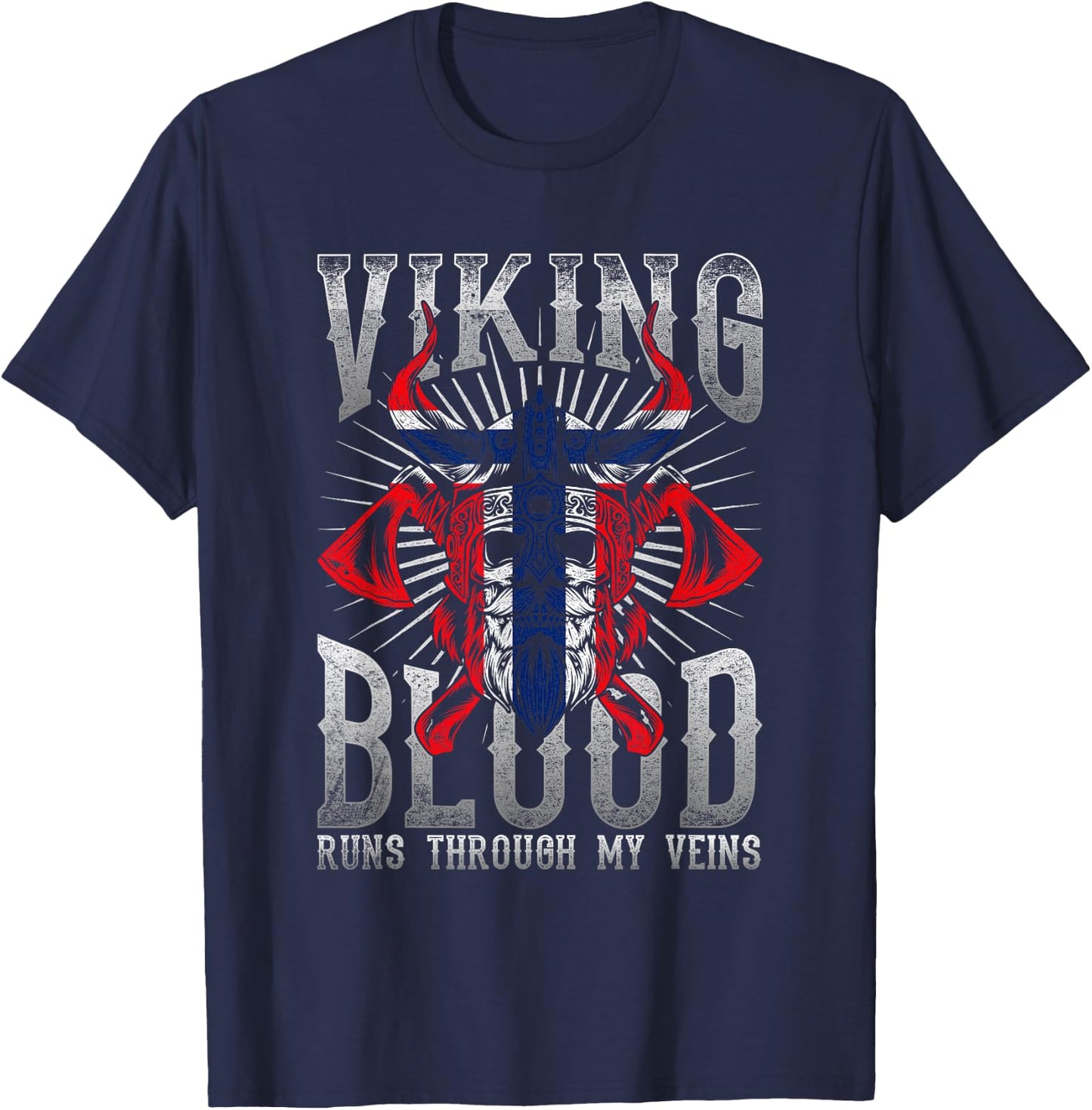 Viking Blood Norway T-Shirt - T-Shirt | Navy