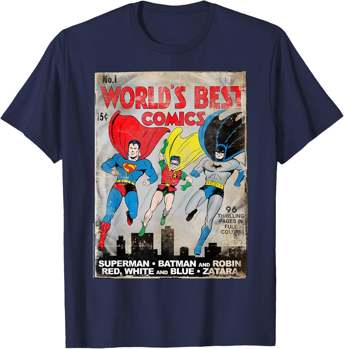 DC Comics Worlds Best Comics #1 Cover T-Shirt - T-Shirt | Navy