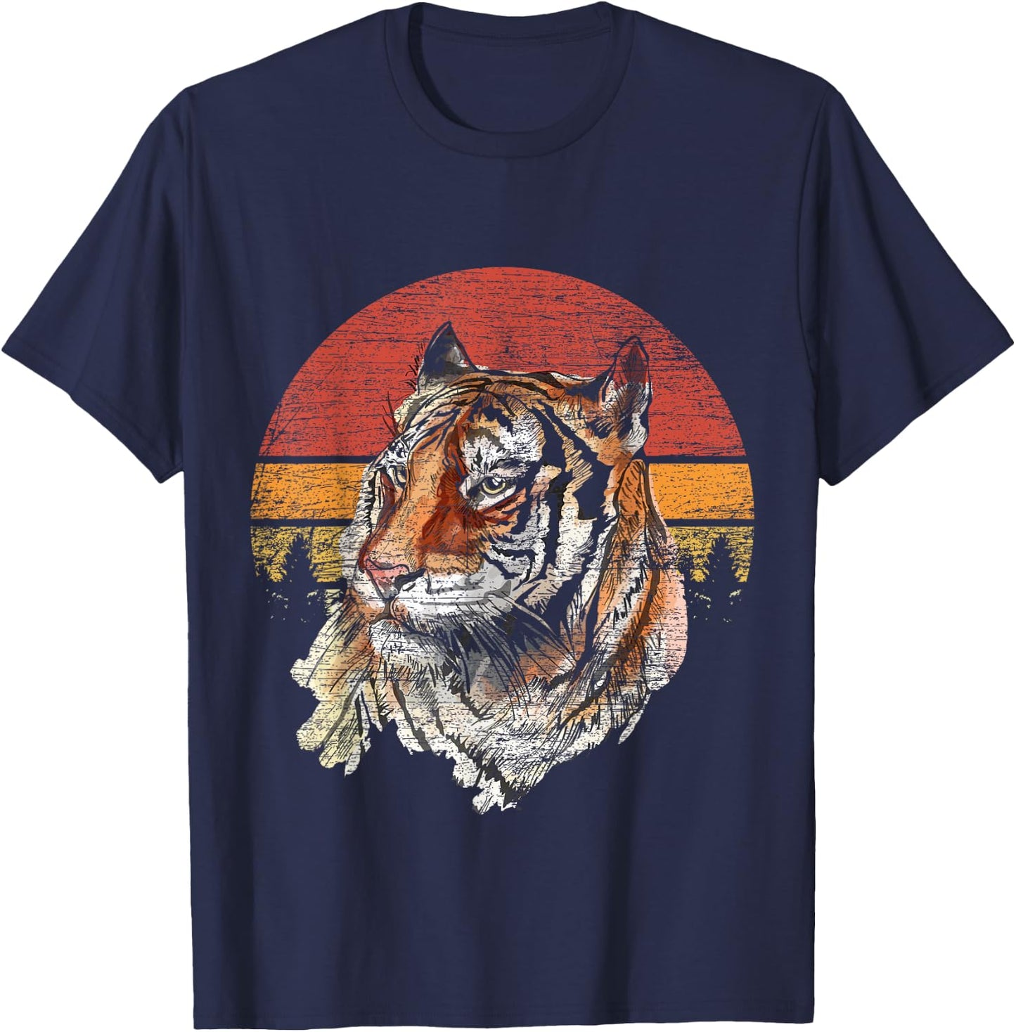 Retro Tiger T-Shirt - T-Shirt | Navy