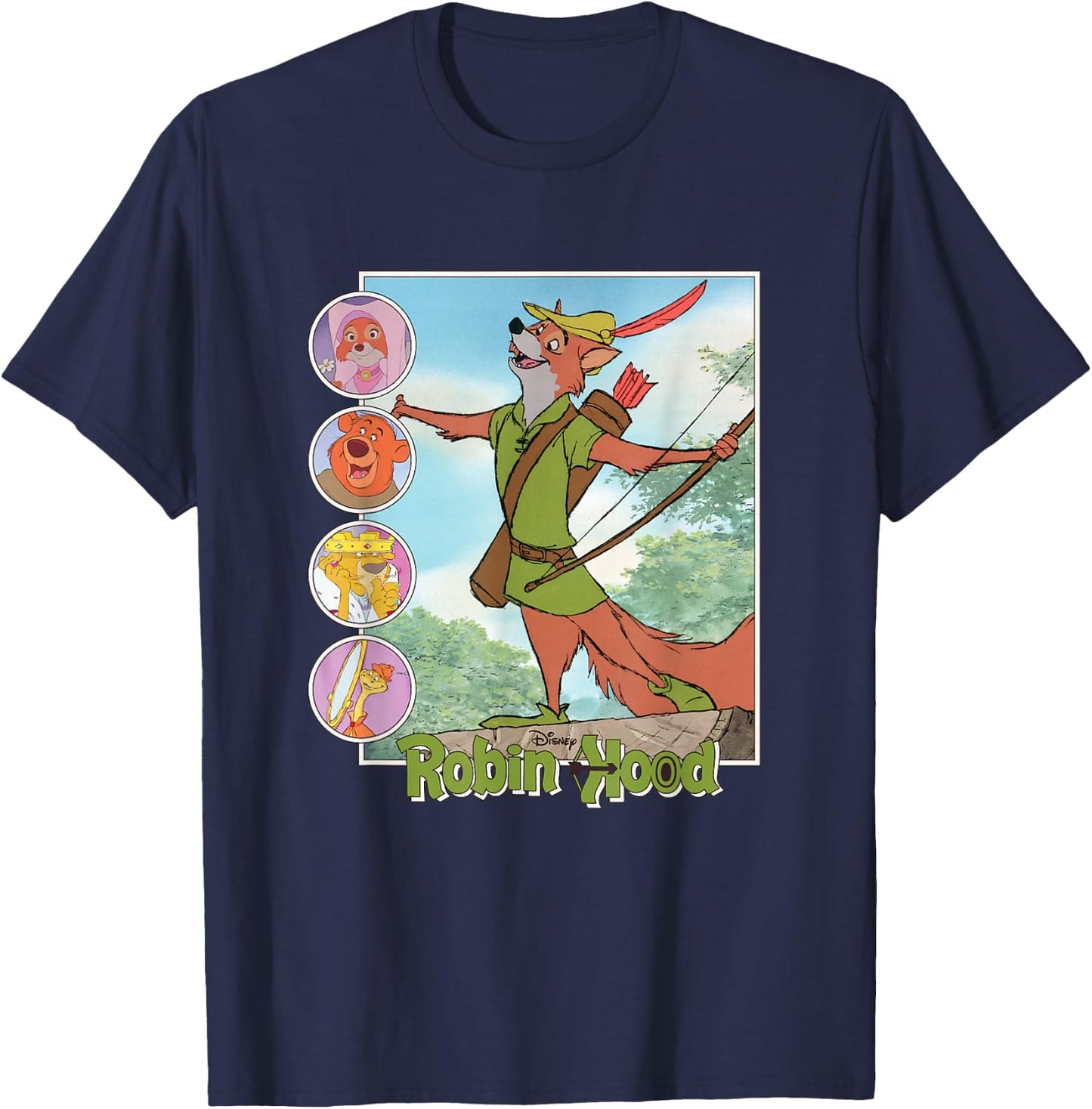 Disney Robin Hood Classic Disney Film Retro T-Shirt - T-Shirt | Navy