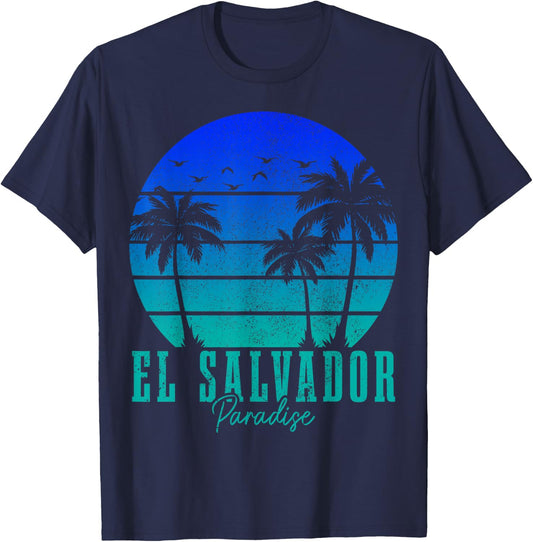 El Salvador Vintage Surfer Salvadoran Beach Souvenir T-Shirt - T-Shirt | Navy