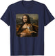 Mona Lisa With with Dog Funny Shiba Inu Art Painting T-Shirt - T-Shirt | Navy