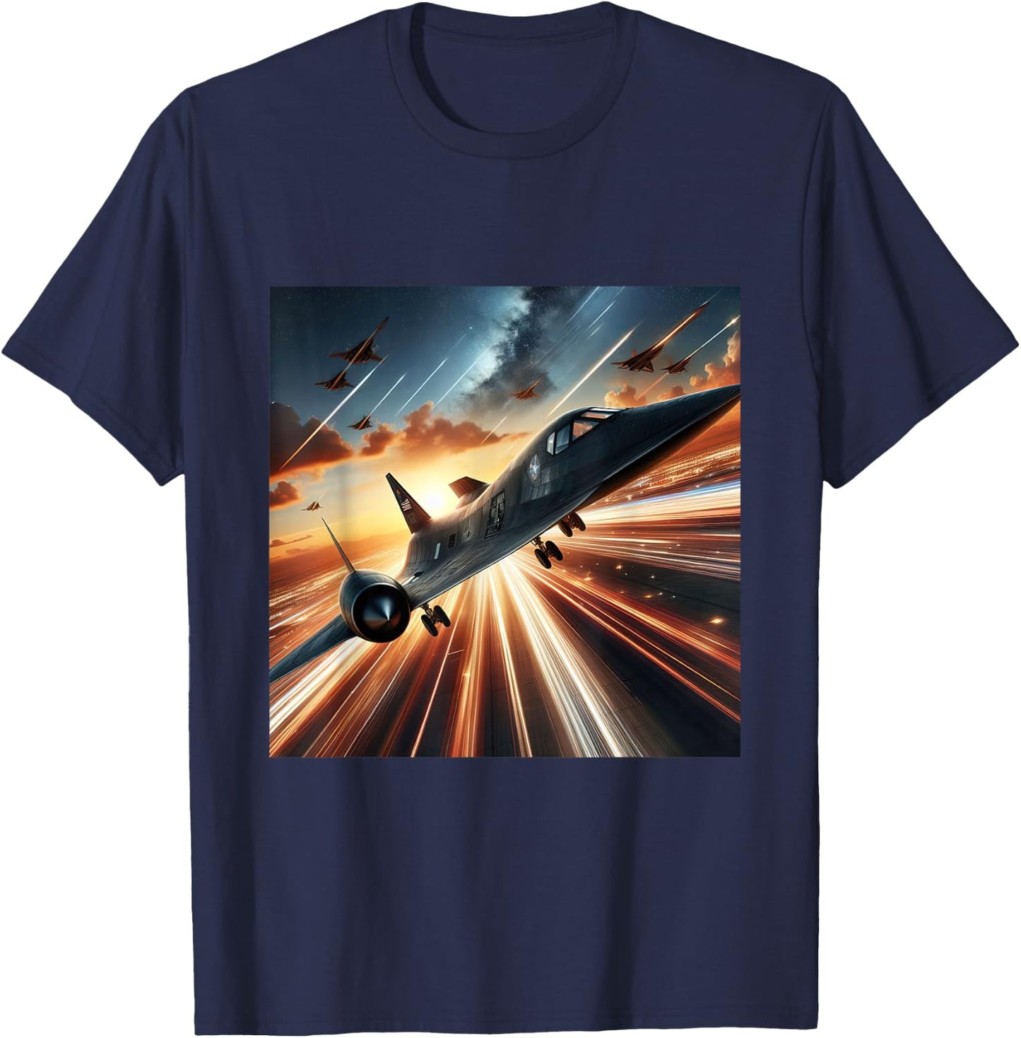 SR 71 Blackbird Fighter Jet Military Aircraft T-Shirt - T-Shirt | Navy