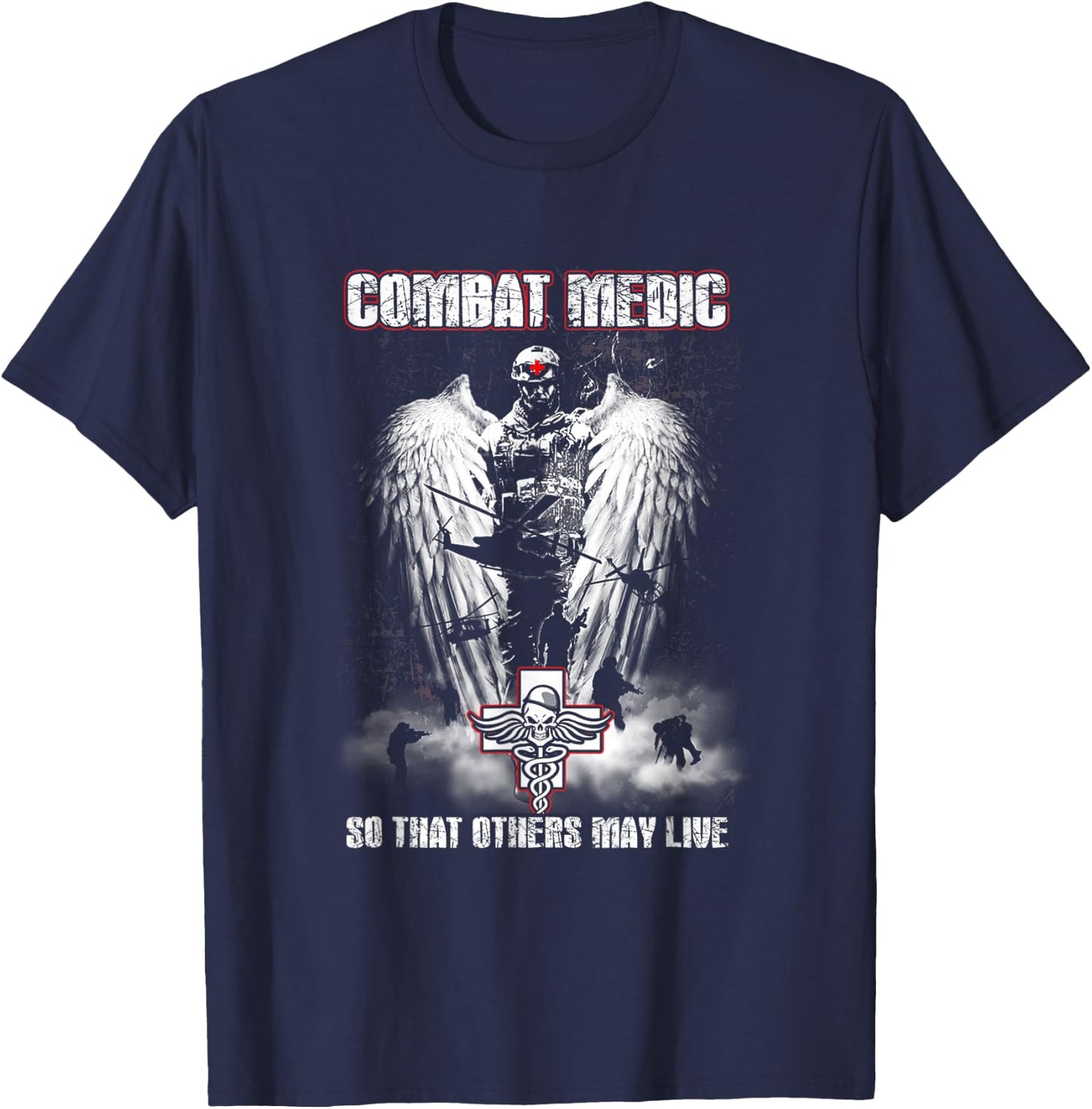 Combat Medic So That Others May Live - Never step back T-Shirt - T-Shirt | Navy