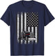 Patriotic black Truck American Flag black white T-Shirt - T-Shirt | Navy