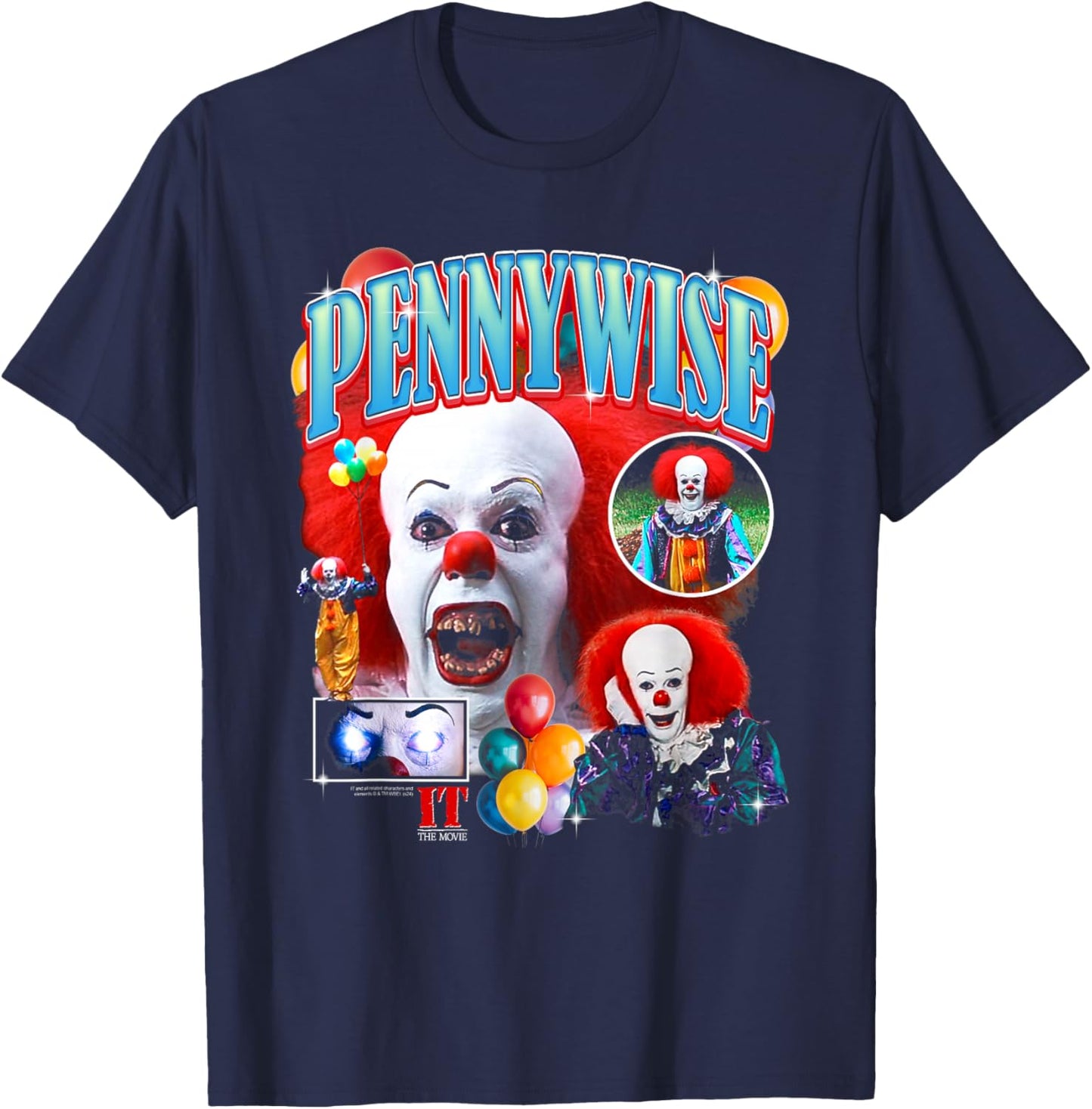 It Pennywise The Clown Collage Horror T-Shirt - T-Shirt | Navy