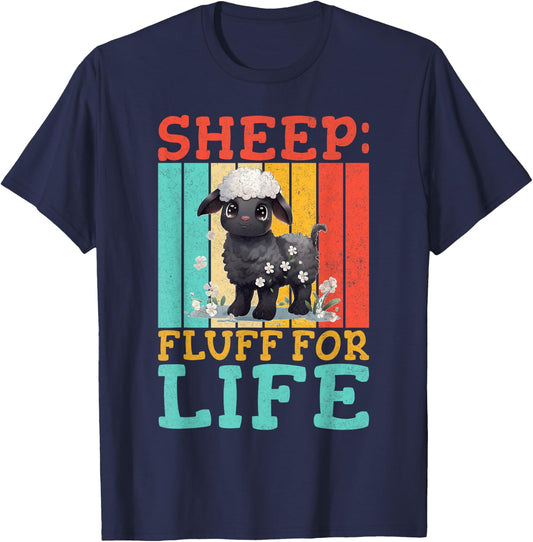 Sheep Fluff fir Life Sheep T-Shirt - T-Shirt | Navy