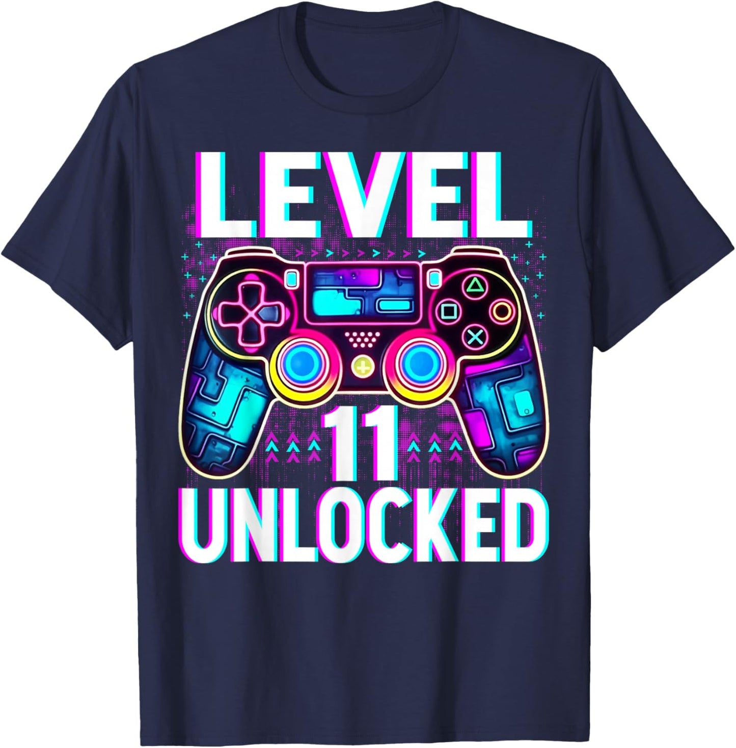 Level 11 Unlocked Shirt Funny Video Gamer Geek 11th Birthday T-Shirt - T-Shirt | Navy