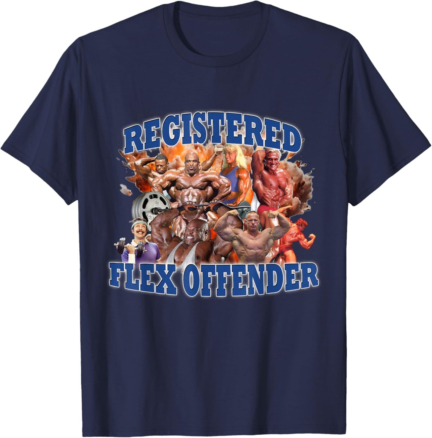 Dench Men's Modern Humorous Party Style Black Flex Offender T-Shirt - T-Shirt | Navy
