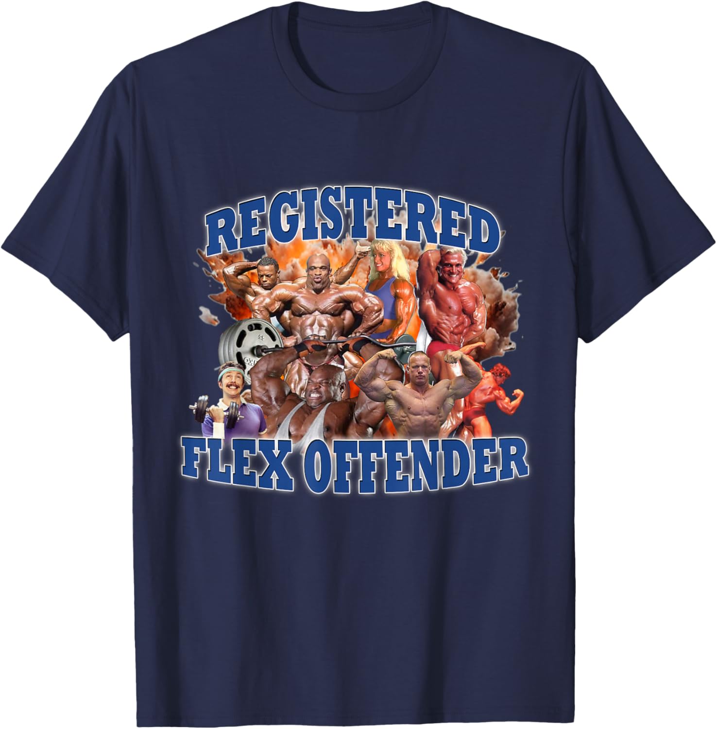 Dench Men's Modern Humorous Party Style Black Flex Offender T-Shirt - T-Shirt | Navy