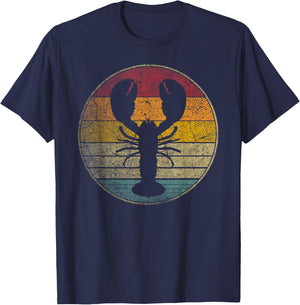 Lobster Fish Seafood Fishing Vintage Distressed Retro Style T-Shirt - T-Shirt | Navy