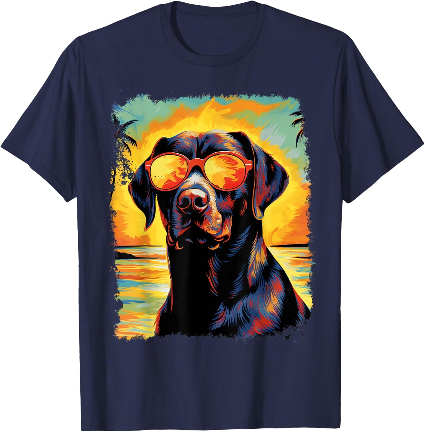 Labrador Retriever Hawaiian T-Shirt - T-Shirt | Navy
