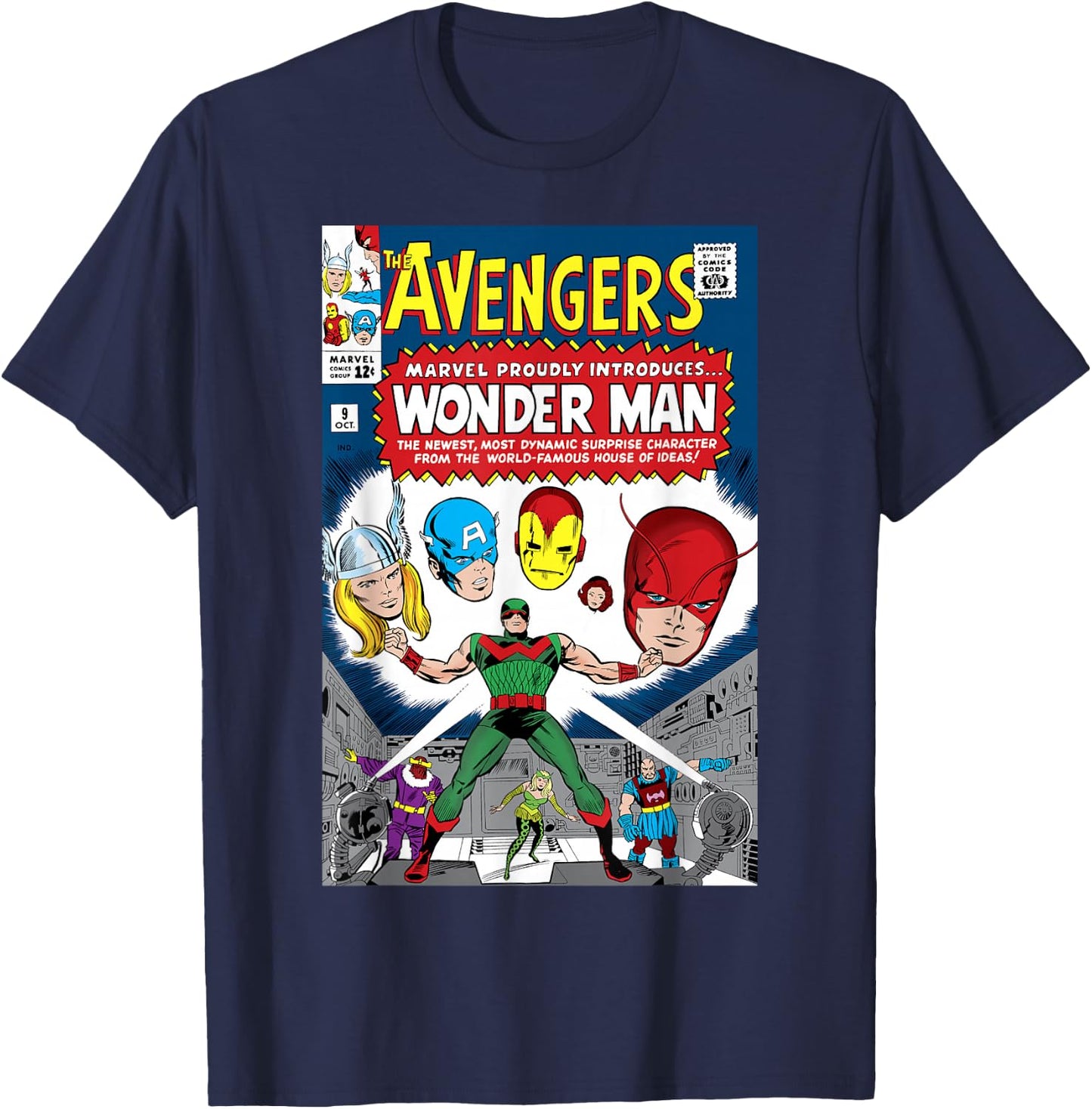Marvel Avengers Presenting Wonder Man Comic Cover T-Shirt - T-Shirt | Navy