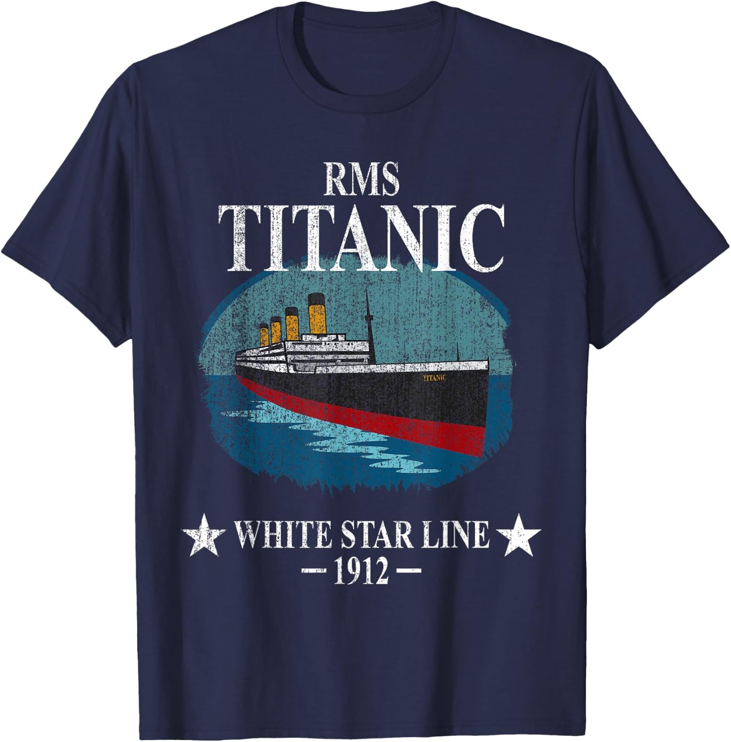 RMS TITANIC White Star Line Cruise Ship 1912 Boys Girls Kids T-Shirt - T-Shirt | Navy