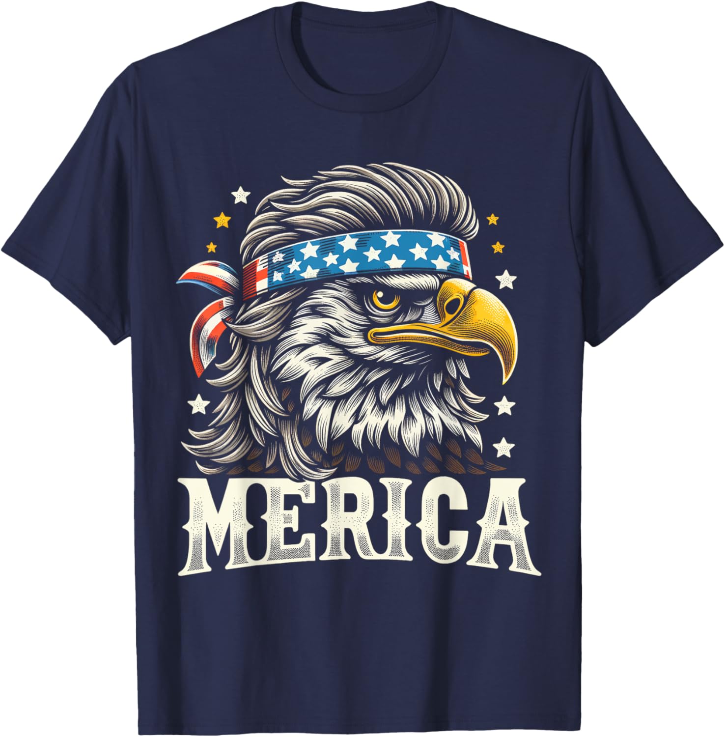 4th of July Patriotic Funny Eagle July 4th USA Merica Kids Men T-Shirt - T-Shirt | Navy