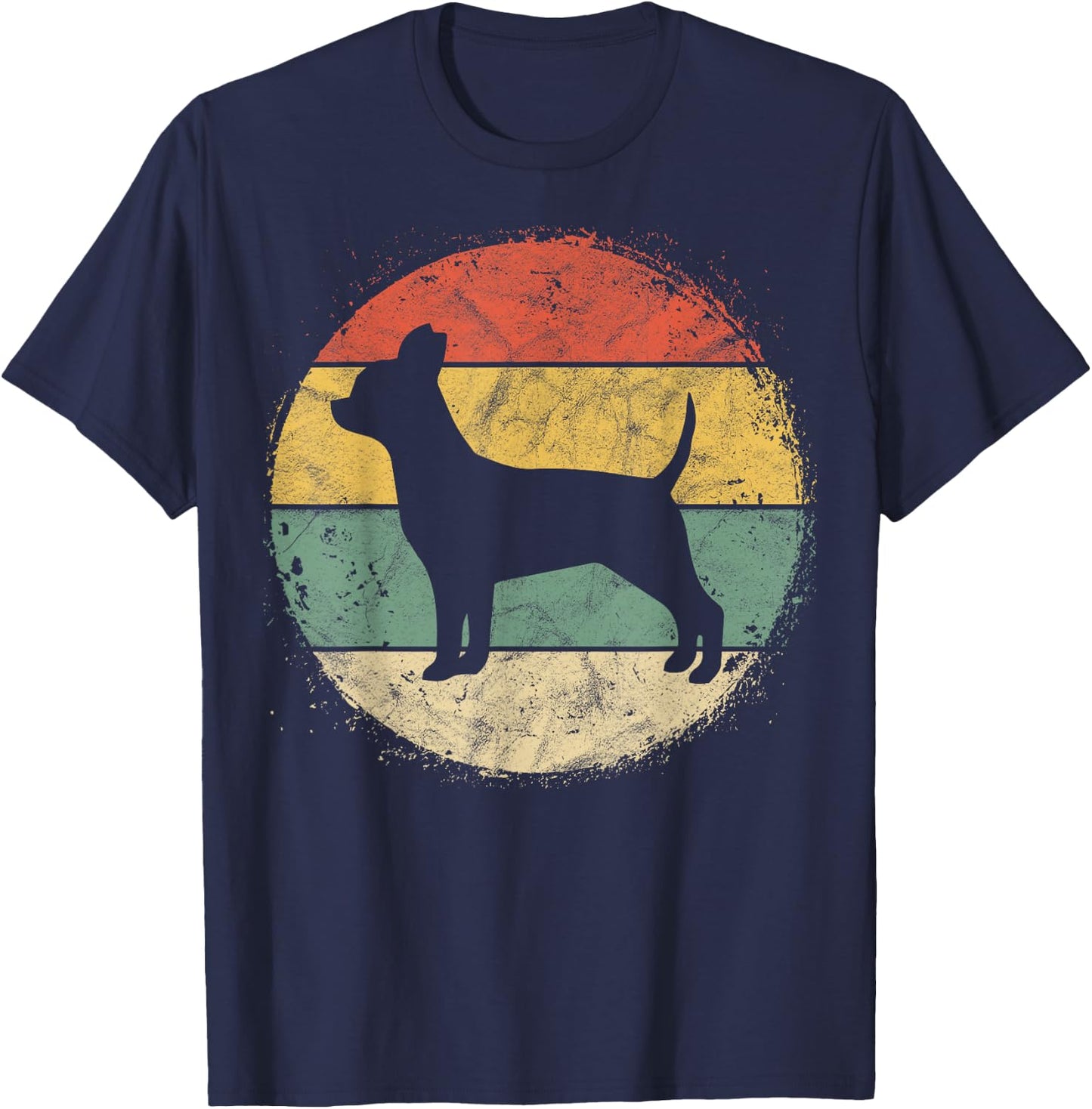 Circular Retro Chihuahua Owner Gift Chi-chi Parents Dog Mom Men Women Girls Kids T-Shirt - T-Shirt | Navy