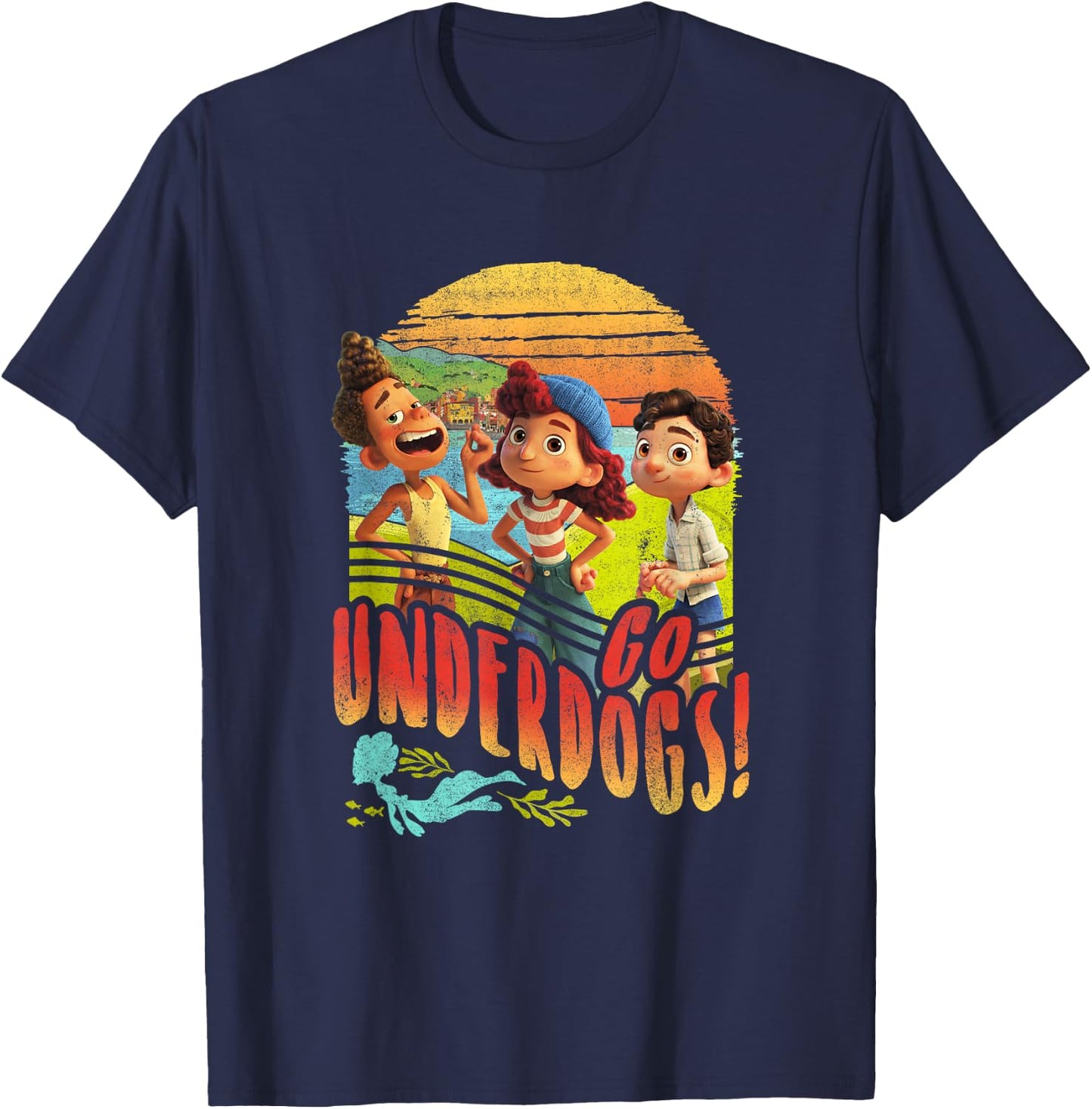 Disney Pixar Luca Go Underdogs Group Shot Small T-Shirt - T-Shirt | Navy