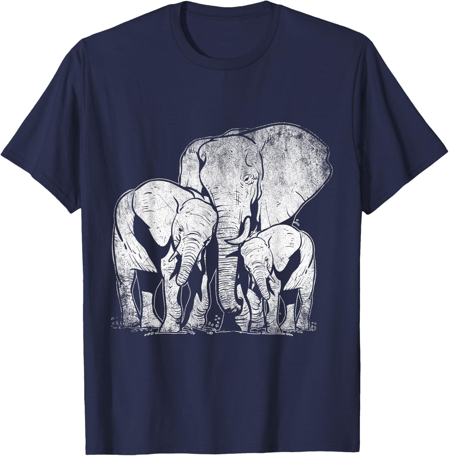 Elephant Family Elephant T-Shirt - T-Shirt | Navy