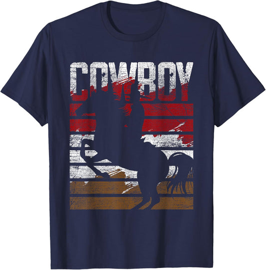 Retro Cowboy T-Shirt - T-Shirt | Navy